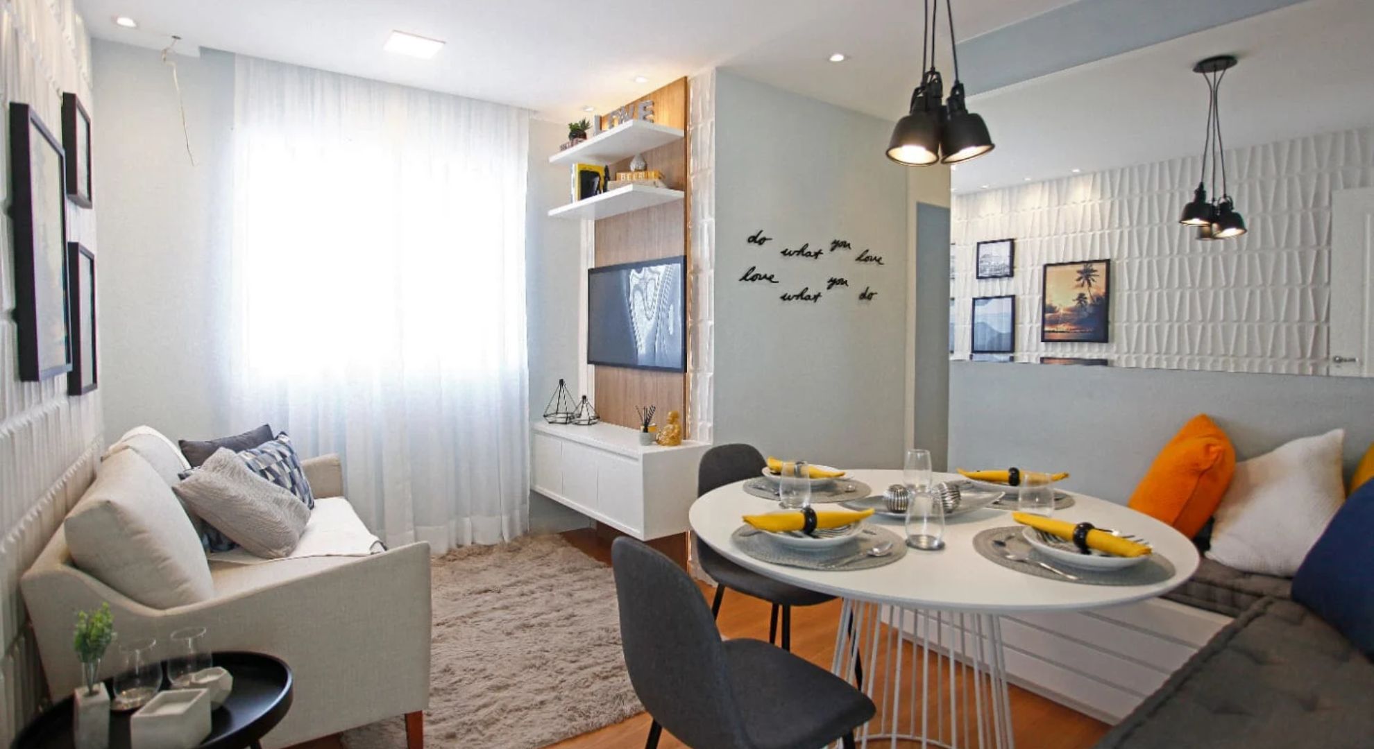 Sala de estar decorada